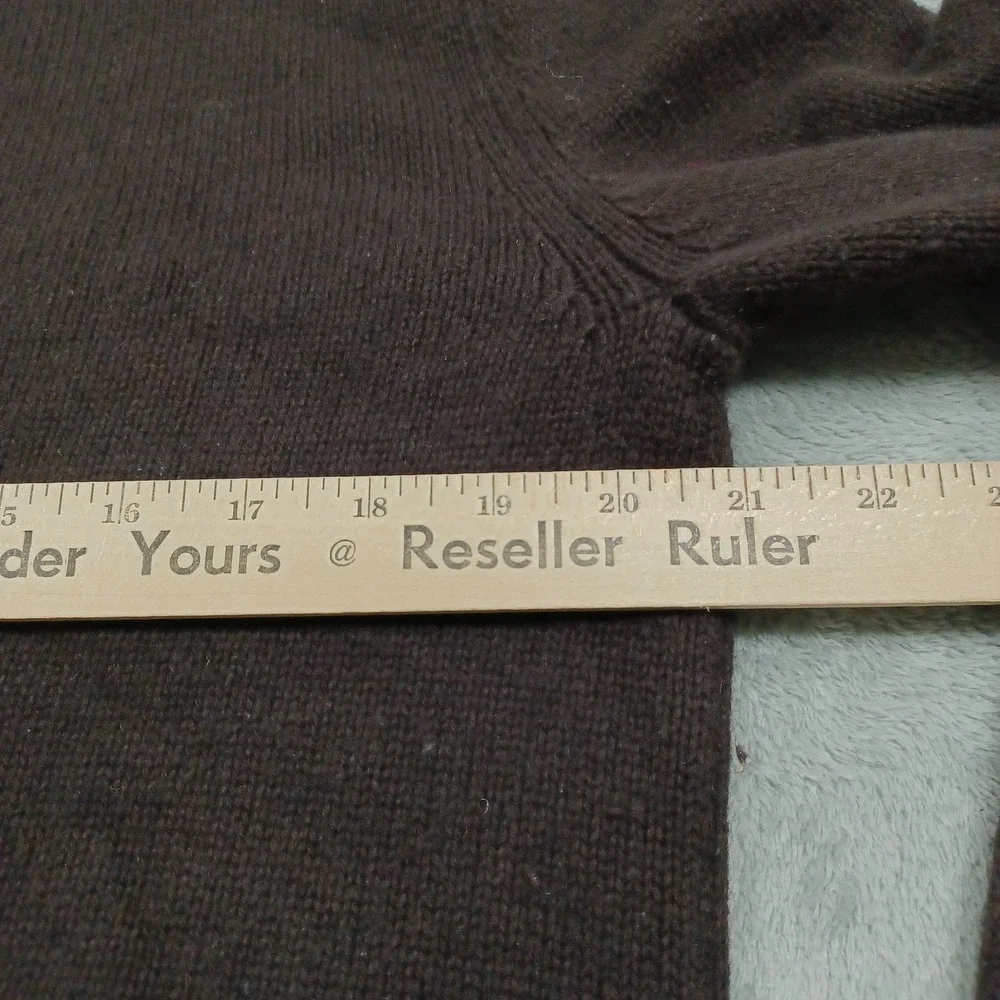 Banana Republic Sweater Mens Large Brown Knit Full Zip Pockets Angora‎ Cotton